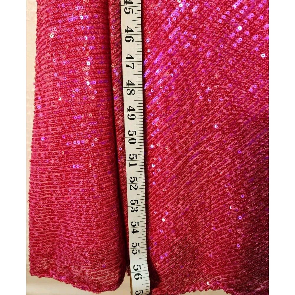 Morgan & Co Prom Dress Juniors Sz 1 Pink Maxi One Shoulder Sequin Backless 1148 - Picture 9 of 15